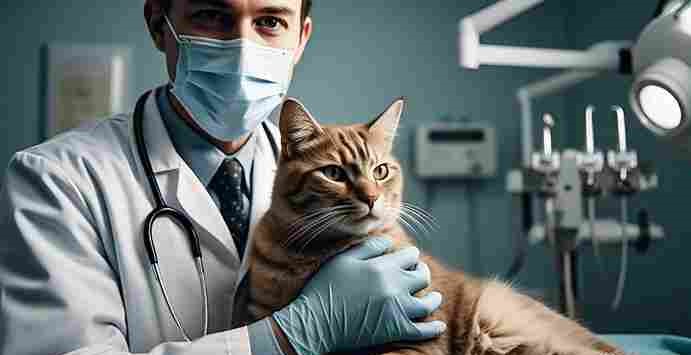 Veterinarian preparing to spay a calm female