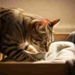Pregnant cat eating nutritious food and staying hydrated during pregnancy