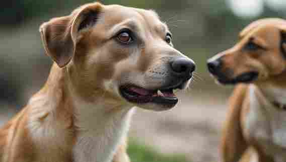 Female dog showing physical and behavioral signs of being in heat. Can a Dog Get Pregnant If Not in Heat